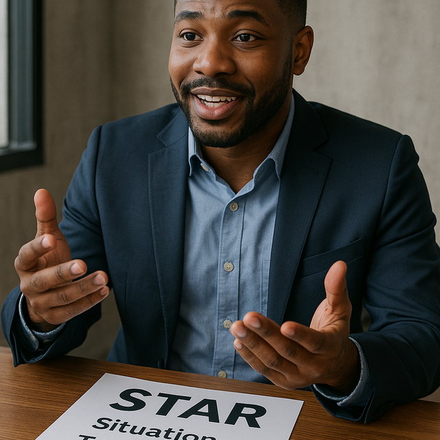 STAR interview method illustration showing structured storytelling